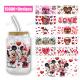Custom Design 16oz UVDTF Tumbler Decals Sticker Valentine'S Day UV DTF Cup Wrap