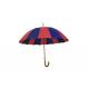Lightweight Red Blue Wooden Handle Umbrella Wind Resistant Strong Sturdy