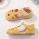 Round Toe Leather School Shoes  Yellow Leather Cute Baby Shoes