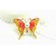 Red Butterfly Fashion Brooch Pin Inlaid Diamond For Clothing ODM