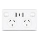 2 Gang 2usb+ Type C Power Point 240v Usb Electrical Wall Switch Socket