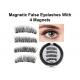 No Glue 3D Mink Eyelashes Wear Comfortable Magnetic 4 Magnets 30mm * 6mm