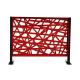 GN-SP-166 Laser Cutting Red Painted Steel Screen Panel With Geometric Pattern