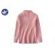 High Collar Ribs Girls Light Pink Sweater , Cotton Knit Sweater For Little Girl