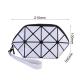 Break Resistant Geometric Diamond Lattice PU Clutch Makeup Bag