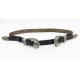 2.2cm Width Women'S Fashion Leather Belts Black Color With Two Buckles