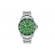 Sapphire Glasses Analogue Silver Waterproof Watch  , Green Quartz Watch