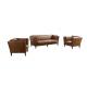 Soft Light Brown Leather Couch Living Room Sofa Double Layer Top Grain 5 Years Warranty