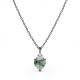 Raw Simple Fine Green Moss Agate Crystal Necklace 925 Silver Complete Wedding