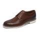Dark Brown Lace Up Anti Odor Breathable Mens Leather Dress shoes