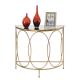 Contemporary Tempered glass top Metal Frame Demilune Console table Hallway table