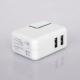 White Short-circuit Protection Mini Dual AC Adapter / USB Car Chargers With 2 USB Port