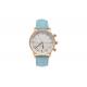 Leather Strap Alloy Ladies Wrist Watch Quartz Movt Stainless Steel Back Cover