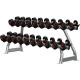 Commercial Weight Lifting Dumbbell 3 Tier Vertical Bar Rack Custom Logo