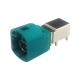 90 Degree FAKRA HSD Connector PCB Mount 4 Pin Code Z Plug For Camera