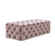classic furniture botton tufted velvet fabric ottoman, pink bench for wedding