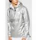 Oem Bulk Mens Reflective Jacket 100% Polyester Shiny Silver Lightweight Windbreaker