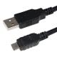 Black Micro-USB Data Cable For Camera And MP3 1m 1.5m Braid Shielding