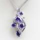 Sterling Silver Pave Purple and Cubic Zirconia Pendant (KP01)