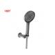 ABS Plastic 3 Function Hand Showers Gun Metal Big Round Bath Liquid Silicon Nozzle Easy Cleaning