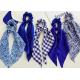influencers pure Blue square scarf satin fabric streamer hair band cross border ladies hair tie headstring accessories
