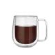 Easy Hold Handle Insulated Espresso Cups , Borosilicate Glass Milk Cup