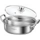 Hot Sale 28cm Induction Cooking Pot Cookware 304 Stainless Steel Hot Pot Soup Pot With Glass Lid