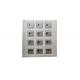 USB Braille Symbol Metal Keypad Panel Mount With 4 x 3 Keys / Metal Dots