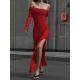 Custom Package Hip Dress Strapless Line Neck Slim Fit Temperament Wind High Slit