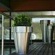 1.1m Tall Circular Cone Shape Large Stainless Steel Planters For Artificial Flower