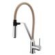 CONNE Pull Out Kitchen Mixer Faucet Desk Mounted Magnetic Light Brown Tube