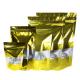 Stand Up Mylar Bags Gold Aluminum Foil Doypack with  Clear Window and Zip Lock