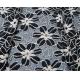 Black / White Knitted Elastic Lace Fabric For Lady Garment Sunflower Pattern CY-DK0008