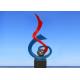 2.4m Burning Torch Painted Metal Sculpture For Plaza / Square Decoration