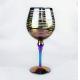 Laser Circles Pattern Iridescent Crystal Wine Glass With Pearl Stem