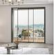 Minimalist System Aluminum Sliding Doors Two Track Single Glass Double Rail Hanging