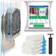 Travel Hanger Space Saver Bags Vacuum Storage, with Sizes Medium to Large, Sealer Bag Roll-up and Cacuum Compression
