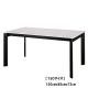 Dt-1017 1500*850mm Ceramic Dining Table With Fixed Type Black Metal Base