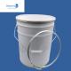 20L Round Metal Paint Bucket White Exterior With Metal Cover