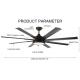 Decorative 35w 8 Vane 64 Inch Ceiling Fan / Dc Motor Ceiling Fan With Light And Remote