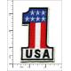 Embroidered Iron On Patches Number ONE USA Flag Logo