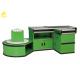 Electric Hypermarket Supermarket Checkout Counter With Package Table Green Color