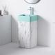 Self Cleaning Rectangular Ceramic Wash Basin Pedestal Bathroom Sink