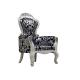 Fabric Fiberglass Hotel Lobby Sofa Chair Vintage Antique Silver King Throne Chair 75kg