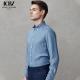Summer Cotton Slim Fit Men's French Shirt end Custom OEM Light Blue for Business Casual