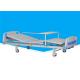 Two Cranks Metal Manual Hospital Bed Adjustable With Abs Turn Over Table