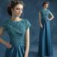 Dark Blue Green Elegant Evening Dresses TSJY048