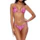 Ruffles High Waisted Bathing Suits One Piece Large Size Ladies Swimwear Pink Swimsuit
