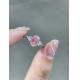 1.69ct Lab Grown Diamond Rings Synthetic CVD Pink Diamond Oval Shape Three Stone Style