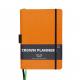 A5 Pu Leather Hardcover College Ruled Notebook With Convenience Back Pocket